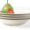 Artena Pasta Bowls 20oz, Large Salad Serving Bowls, 10 inch White Soup Bowl, Porcelain Pasta Bowl Set of 4, Rimmed Deep Pasta Plates, Wide and Shallow for Dinner, Microwave Dishwasher Safe