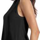 Women's Wool Sweater Vest Lightweight Turtleneck Sleeveless Knit Pullover Tank Tops (Black, XL)