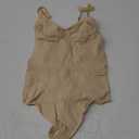 Nebility Womens' Waist Trainer Seamless Round Neck Tummy Control Shapewear Bodysuit (XL/2XL, Beige)