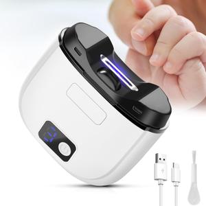Electric Nail File & Clipper Set, USB Rechargeable with 3 Speeds, LCD Display & Storage Case, Safe Baby Nail Trimmer for Kids, Children, Adults and Seniors - Gentle Nail Care Kit