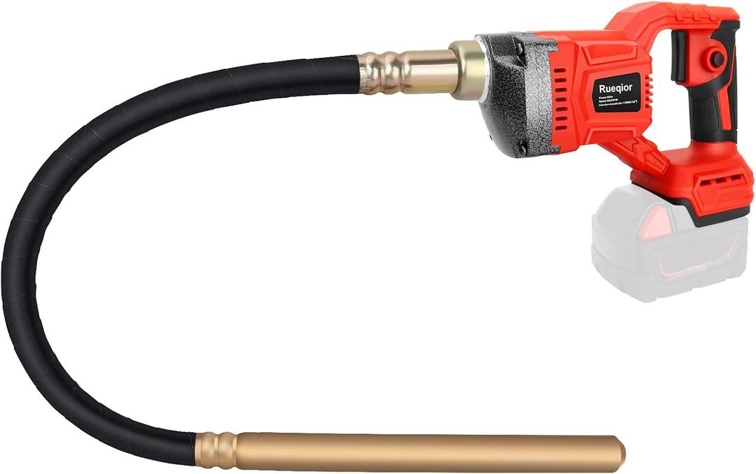 Handheld Concrete Vibrating Tool Compatible with Milwaukee 18V Battery, 600W Cordless Concrete vibrator with 3.8FT Shaft Rod 5,500VPM Portable Pencil Vibrarator Remove Air Bubble(No Battery)