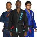 Sanabul Core Competition BJJ Gi for Men & Women Preshrunk Fabric IBJJF Approved Brazilian Jiu Jitsu Training & Competition Gi (A3, Black/Blue)