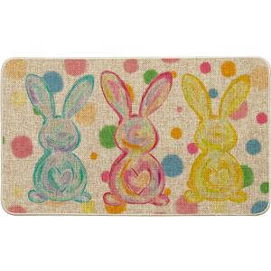 Artoid Mode Rabbit Bunny Love Heart Easter Doormat, Home Decor Low-Profile Switch Rug Door Mat Floor Mat for Indoor Outdoor 17x29 Inch