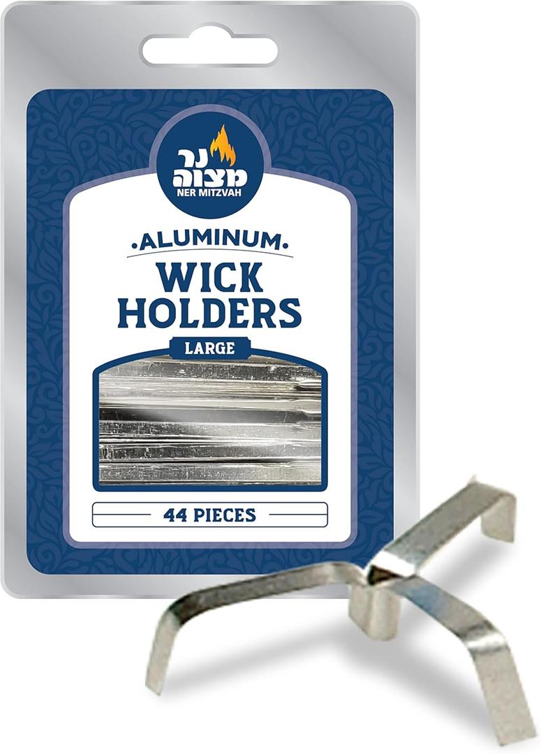 Ner Mitzvah Aluminum Wick Holders - 44 Pack - Large - for Stand Up Wicks in Oil Cup Candle - Multipurpose Use Ner Mitzvah Aluminum Wick Holders - 44 Pack - Large - for Stand Up Wicks in Oil Cup Candle - Multipurpose Use