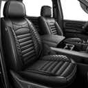 Car Seat Covers Custom Fit for Dodge Ram 1500/2500/3500HD 2002-2025 2026 Pick-up:Crew Double Mega Quad Cab Waterproof Leather Truck Seat Covers Protector(5 Seats/Curved Bench/Black)