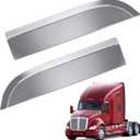 2 PCS Stainless Steel 8" Chop Tops Polished for Kenworth T680/T880 - Sunshade Visors with Anti-Scratch Film