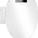 WLJBIDET Heated Bidet Toilet Seat with Dual-Position Control Mode, Side Panel & Remote Control, Self-Cleaning Nozzle, Adjustable Warm Water and Dryer, Display Screen, Night Light, Elongated