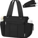 Lunch Box for Women Lunch Bag Tote - Soft Lightweight Large Lunchbox - Insulated Cooler Bag with Adjustable Shoulder Strap for Adult Work Office Camping Outdoor Picnic Travel Beach Shopping 10L Black (Medium)