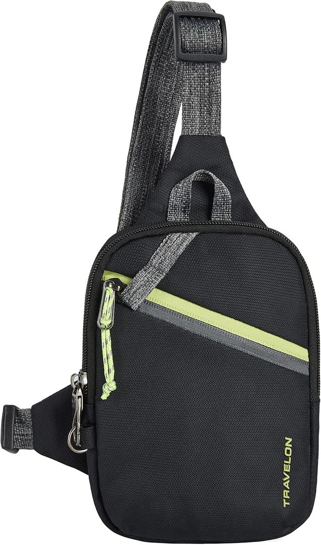 Travelon Anti-Theft Greenlander Compact Sling Bag (One Size, Jet Black)