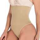 FLORATA Women's Thong Shapewear Tummy Control Butt Lifting Panties High Waist Body Shaper Briefs S