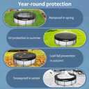 15FT Winter Round Pool Cover with Ratchet Strap Tightener | Easy Installation Pool Covers for Above Ground Pools | Solar Hot Tub Cover Ideal for Hydrophilic and Dustproof for Backyard (BLACK)