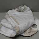 Tititex No Hooks Snap in Liner White Cream Checkerboard Shower Curtain Sets, Hotel Luxury Grid Double Layers Waterproof Fabric & See-Through Top Window Bathroom Decorative 72x72 Inch