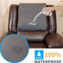 Non Slip Recliner Headrest Protector Washable Faux Leather Headrest Covers for Recliner Chair Waterproof Couch Head Rest Covers for Sofa,Furniture,Office Chair,Theater Seat (Dark Grey)