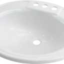 Lippert Replacement Oval Lavatory Sink for RVs, Manufactured Homes, Travel Trailers, 5th Wheels and Motorhomes (White)