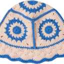 Crochet Bucket Hat for Women Knit Handmade Foldable Floppy Beach Hat Fashion Cute Comfy and Casual