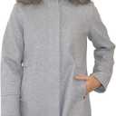 Nine West Women's Ah8261 - Nine West Mid-length Faux Wool Coat, Large