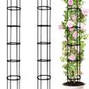 2-Pack 77-Inch Garden Trellis for Climbing Plants,Heavy-Duty Metal Obelisk with Mushroom Top,Stable Support for Potted Clematis,Tomato,Cucumber,Rose,Pea & Vine, 77"-2 PCS