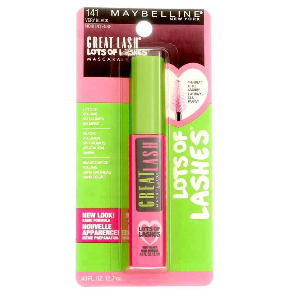 Myb Masc Grt Lsh Lots Vry Size .43 O Maybelline Great Lash Mascara Lots Of Lashes Washable Very Black (0.43 Fl Oz (Pack of 1))