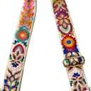 TCOMVEZ Embroidery Flower Purse Strap Replacement Crossbody for Handbags Women Guitar Strap 2 inch Wide Adjustable Bag Straps (Ivory)