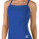 Speedo Women's Swimsuit One Piece Endurance+ Flyback Solid Adult Team Colors, Blue, 34