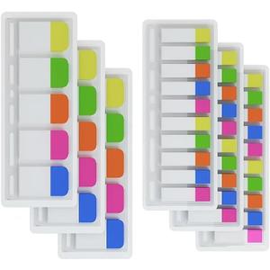 1050 Pieces Super Thick Sticky Index Tabs and Page Markers,File Folder Sets in Assorted Neon Colors for School,Office, Books, Binders, Notebook, 6-Pack,2 Designs