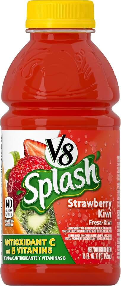 V8 Splash Strawberry Kiwi, 16 oz. case (BBD: 04/June/2026)