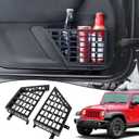 Z8 Stainless Steel Metal Front Door Storage Pockets, Door Side Insert Organizer Box for 2007-2018 Jeep Wrangler JK JKU, Black, Latest Upgraded