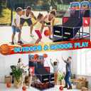 LED Arcade Basketball Game Set w/Electronic Scoreboard for Kids 2 Players, Boy Toys Basketball Hoop w/ 5 Balls for 3-12 Years Old, Adjustable Height w/Pump & Storage Net for Indoor Outdoor Play