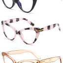 Oversized Cat Eye Reading Glasses for Women Fashion Cute Blue Light Blocking Computer Readers(3-Pair,+2.50)