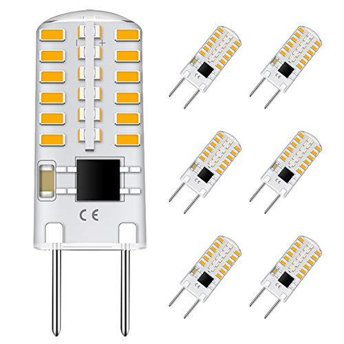 TAIYALOO G8 LED Bulb Dimmable, T4 JCD Type Bi-Pin Base, 3000K Warm White, 3W Mini G8 Bulb, 20W-25W Halogen Replacement for Under Cabinet Light, Under Counter Kitchen Lighting (6 Pack)