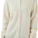 Simple&Opulence Womens Cardigan Button Down Crew Neck Sweater Open Front Long Sleeve Lightweight Knitted Sweaters (XL)