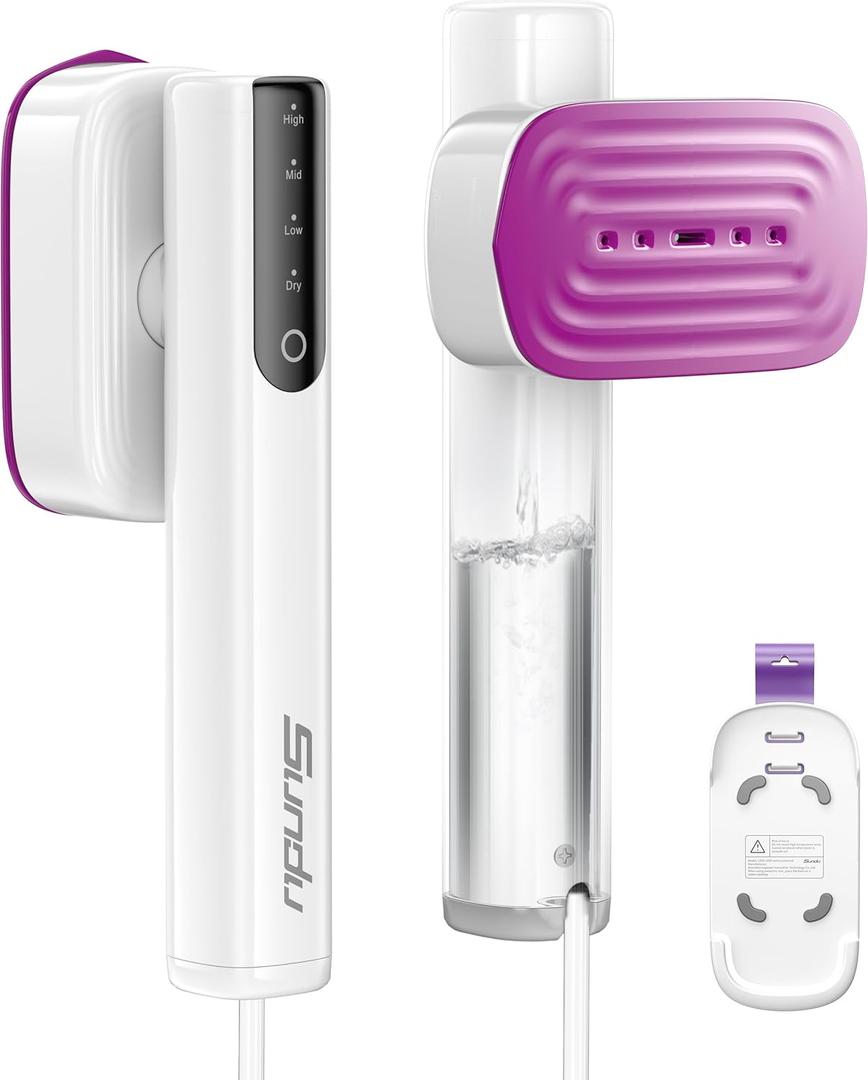 Steamer for Clothes, 2-in-1 Travel Steamer & Iron for Clothes, Portable Handheld Garment Steamer, 15s Fast Heat-up, 1200W, Large Ceramic Heat Panel, Quick Wrinkle Removal, Travel & Home Use (Snow White)