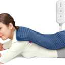 Comfytemp Heating Pad for Back & Period, Electric Extra Large Heat Pad, Birthday Gifts for Women Mom Dad & Mother Day Gift, Moist Neck Shoulder Legs Arm Knee Heated Pad Washable, 12"x24", Navy Blue