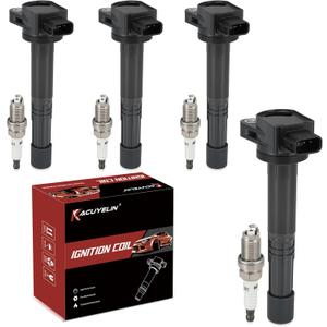 UF311 UF583 Ignition Coil Pack and Iridium Spark Plugs Set of 4 Compatible with Honda Civic(Only Fit Si) Accord CRV Element S2000 Acura CSX RSX 2002-2011 2.0L 2.4L L4 Replaces#C1382