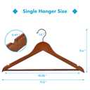 JS HANGER Wooden Hangers 20 Pack - Durable & Slim Coat Hanger - Suit Hanger with 360-Degree Rotatable Hook - Wood Hangers with Shoulder Grooves