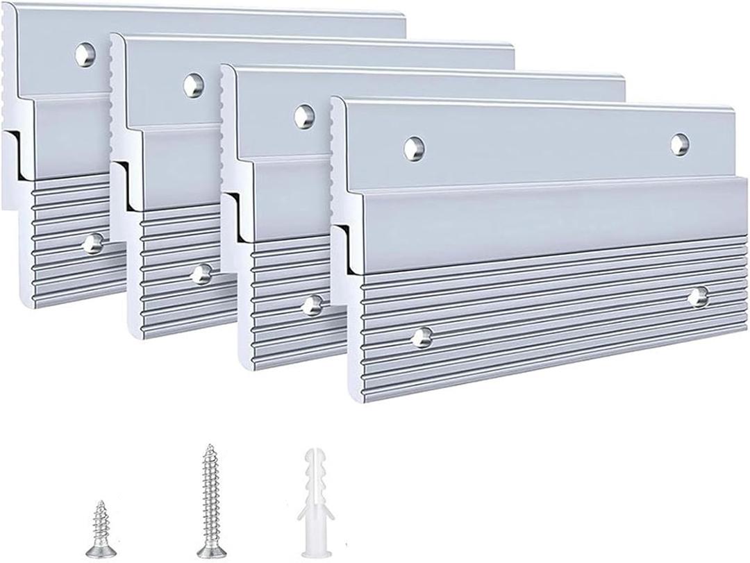 4 Pairs 4 Inch French Cleat Hanger, Heavy Duty Metal Picture Hanger Z Bar Wall Mount Picture Hanger for Hanging Picture Ledges Mirrors
