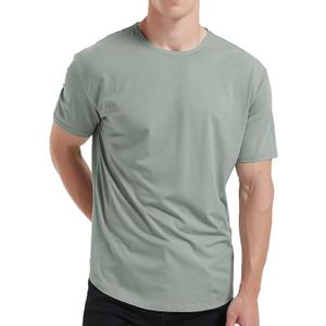 netdraw Men's Ultra Soft Bamboo Viscose T-Shirt Curve Hem Lightweight Cooling Short/Long Sleeve Casual Basic Tee Shirt