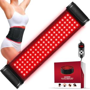 Red Light Therapy for Body, Infrared Light Therapy for Belt Shoulder Waist, Upgraded 3 in 1 LED Beads, 660nm Red Light & 850nm Near Infrared Light Therapy Belt Wrap Timer Remote Control