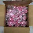 32 Pack Mini Disco Balls Decorations Different Sizes Mirror Ball with Hanging String Small Disco Ball Ornament for Disco Theme Party Cake Topper DJ Club Christmas Wedding Home Decor (Pink)