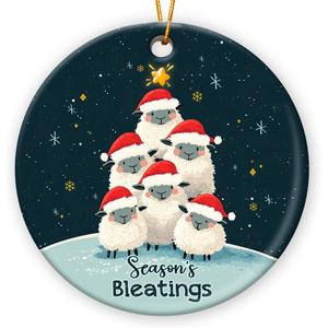 3 x Sheep Ornaments for Christmas Tree 2025 - Gifts for Sheep Lovers, Farmers, Family, Funny Farm Animal Christmas Ornaments, Gifts for Animal Lovers Women, Men, Friend