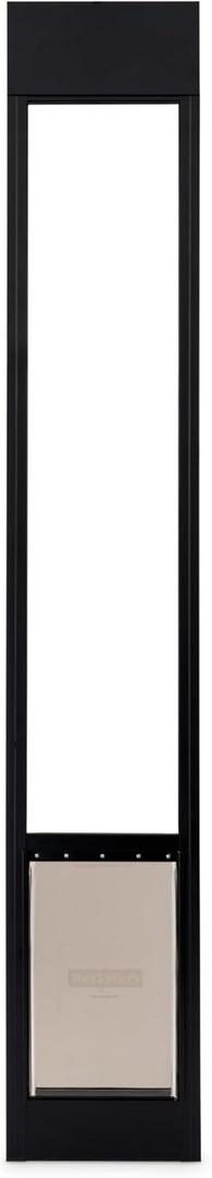 PetSafe 1-Piece Sliding Glass Pet Door for Dogs & Cats - Adjustable Height 75 7/8" to 81"- Large, Black, No-Cut DIY Install, Aluminum Patio Panel Insert, Great for Renters or Seasonal Installation