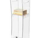 HODLBIT Upgraded Acrylic Podium Stand, Pulpits for Churches, 47.5inch Modern Lecterns & Podiums with Storage Shelf for Classroom, Weddings, Professional Presentation Podiums, Easy Assembly