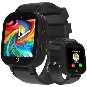 Phyulls 4G Kids Smart Watch Boys with GPS Tracker & Video Calling Texting, Waterproof Smartwatches Age 4-12, One-Key SOS Call Voice Chat WiFi Alarm Sport Pedometer GPS Tracker Watch