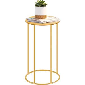 GRETJOB 21.6x9.8 Inch Gold Pedestal Table - Accent Side Table for Living Room, Wedding & Party Decor, Plant Stand, Cake & Dessert Display Stand for Event Centerpiece