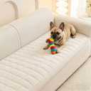 MEETSKY Couch Cover for 2 Cushion Couch Sofa, Non-Slip Couch Cover for Dog Washable Sofa Protector Pet Friendly Dog Mats for Couches Soft Furniture Covers, 27.6" x 70.9", Cream
