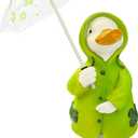 Duck Statue for Holding Umbrella Home Decor Resin Sculptured Hand Painted Figurine Creative Craft Cute Decoration Gift for Kids Womens Decorative Garden Yard Room