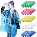 Cididu 20 Pack Disposable Rain Ponchos for Adults, Clear Plastic Emergency Raincoats with Hood, Individually Wrapped Bulk Rain Ponchos Waterproof Family Pack Camping