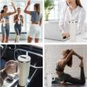 SAVORI 40 oz Tumbler Flip Straw Lid Replacement fit for Stanley Quencher H2.0, Rhinestone 40 oz Leak Proof Lid for Stanley Tumber, Non Spill Lids for Stanley Cup (Cream-White Rhinestone, 40 oz)