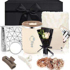 Birthday Gifts for Women Happy Bestie Birthday Gift Basket for Women, Mom, Wife, Girlfriend, Sister, Christmas, Valentine's Day, Mothers Day Gifts (Black)