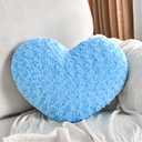 Heart Pillow Blue Throw Pillows, Soft and Fluffy Decorative Pillows for Bed Couch Chair, Cute Heart Shaped Room Decor for Valentine Anniversary Birthday Halloween Christmas (Small, 13"x10")